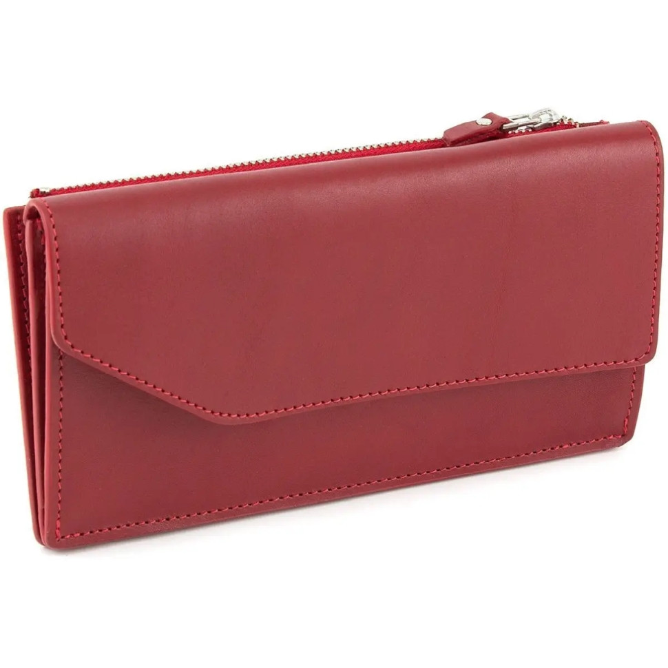 Портмоне женское кожаное Elegante красное Grande Pelle 514660