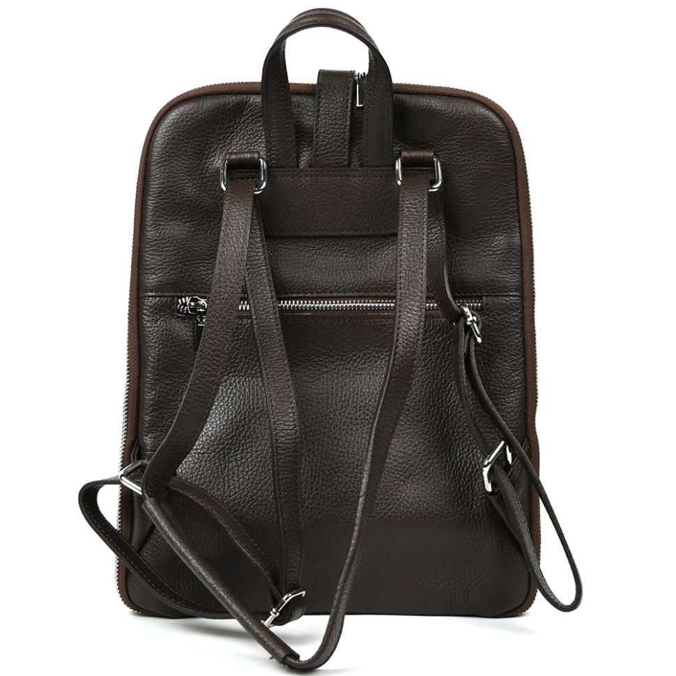 Кожаный итальянский рюкзак Firenze HB03334C кофейный — 4