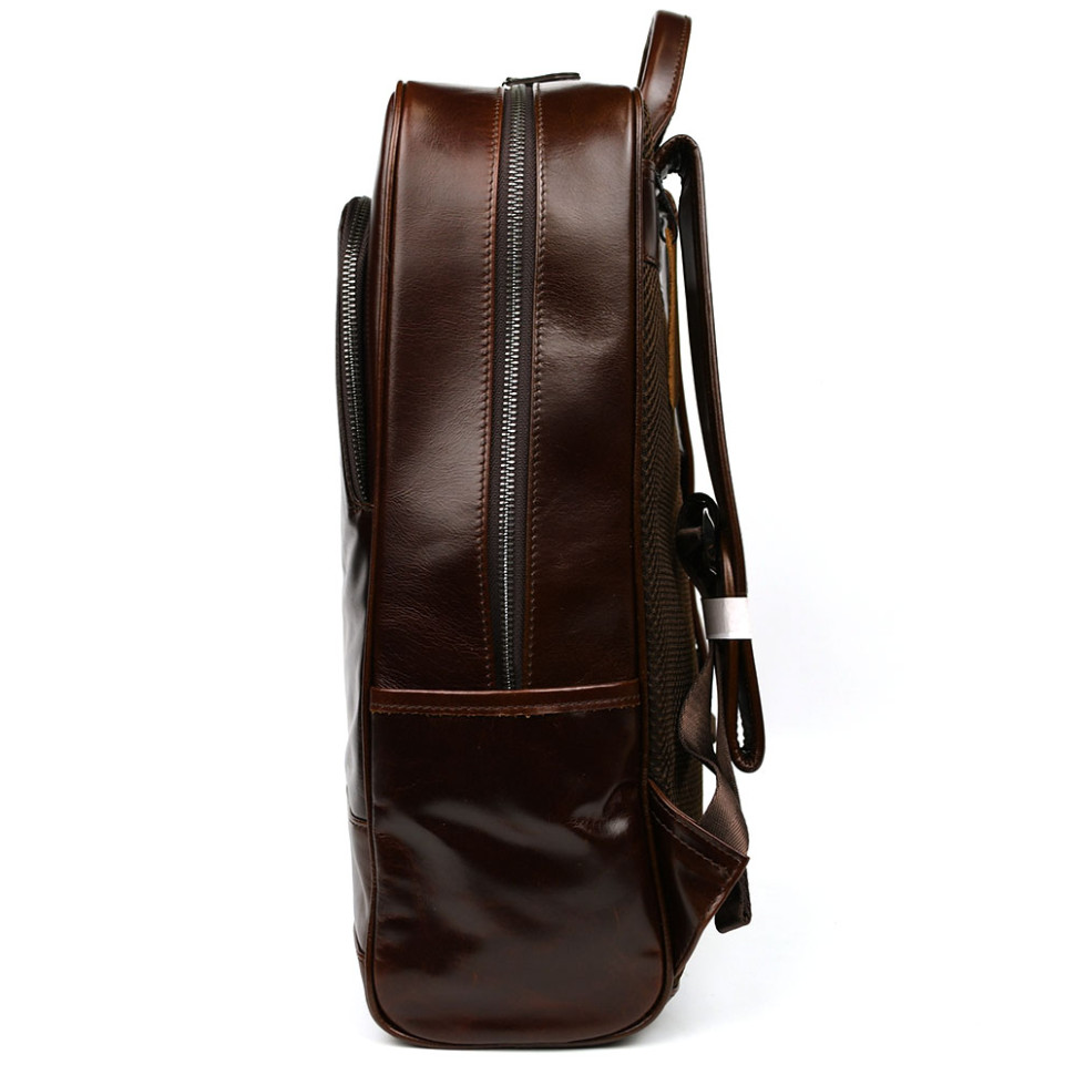 Рюкзак из натуральной кожи bx050c фирмы Bexhill кофейный гладкий — 3