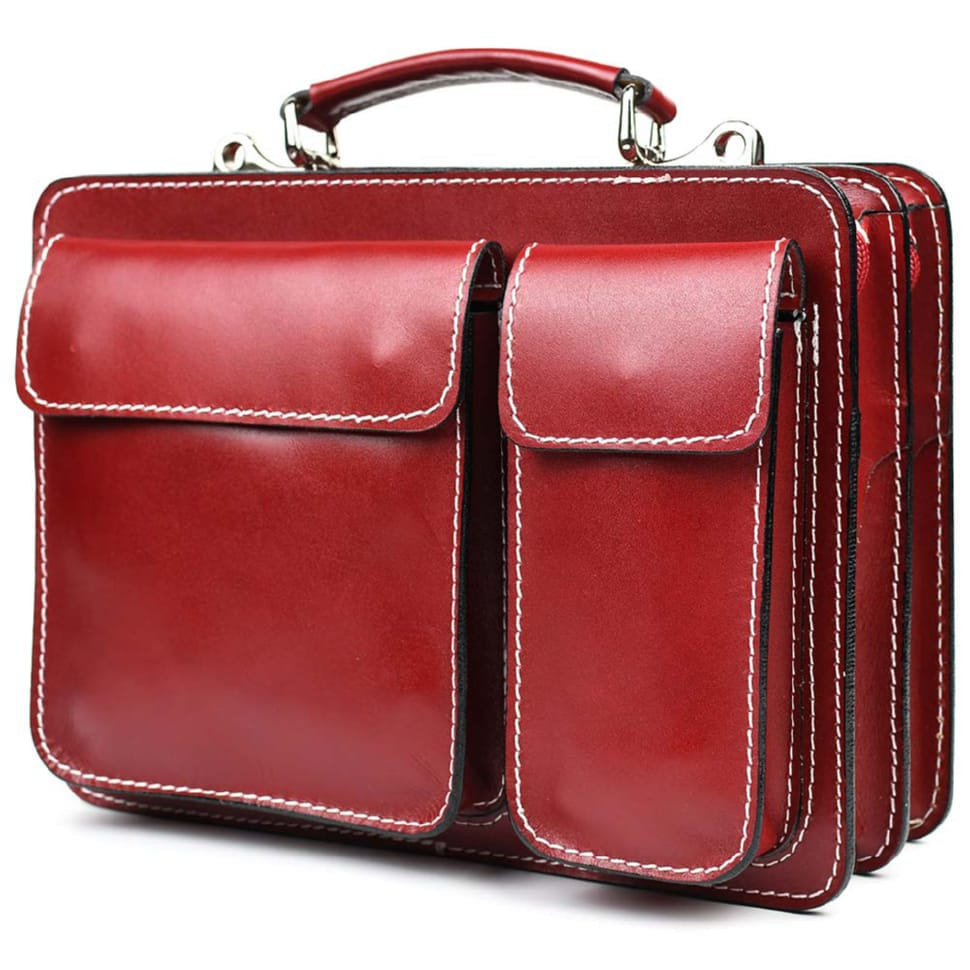 Женский кожаный портфель Firenze FR7007R бордовый (уценка) — 3