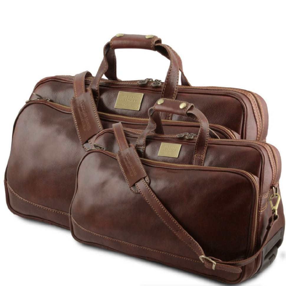 Кожаный набор сумок на колесах Tuscany Leather Bora Bora TL3072 (Коричневый)