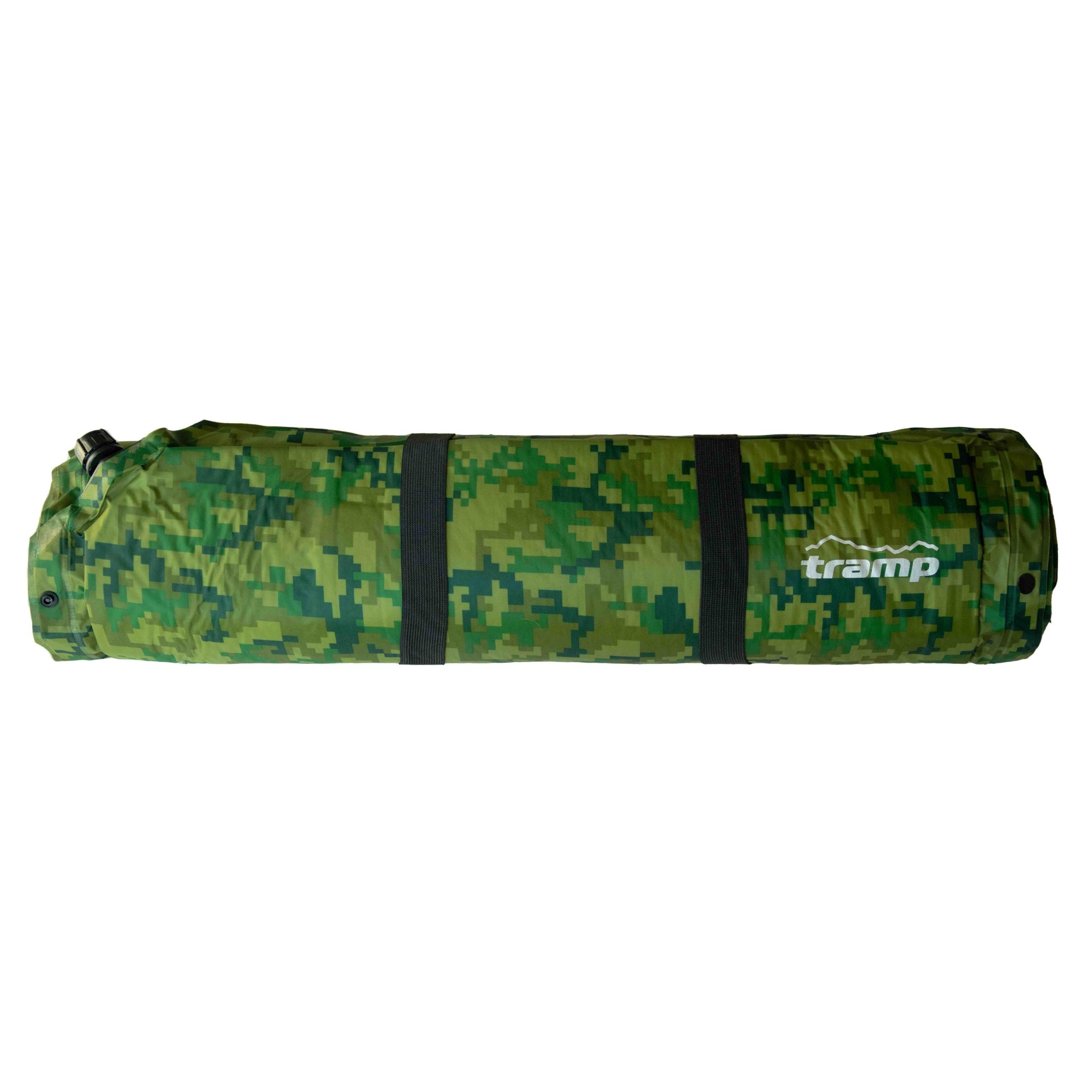Килимок самонадувний Tramp з можливістю зістібання camo 185х65х5 UTRI-007 — 2