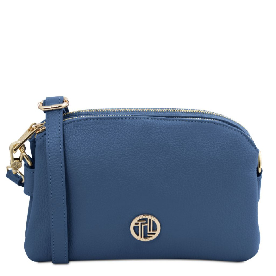 Женская кожаная сумка через плечо Tuscany Lily TL142375 (Denim)