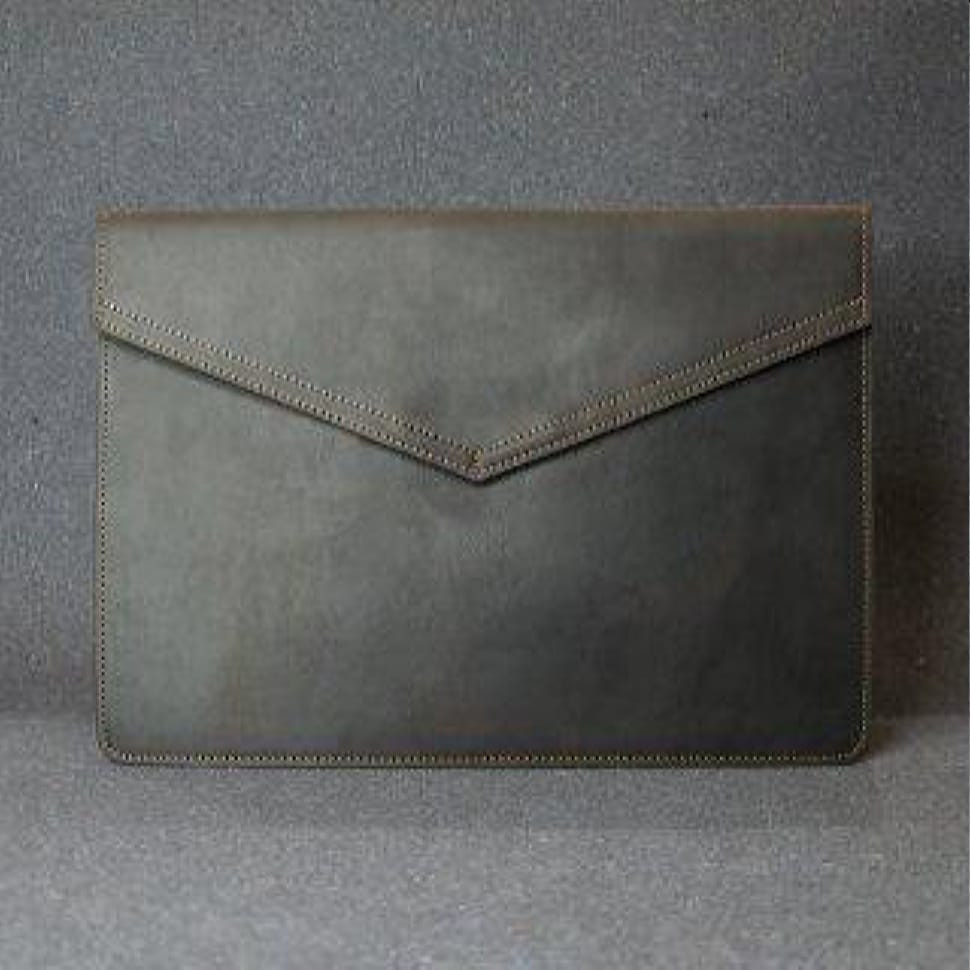 Кожаный чехол для MacBook 12' кожа Crazy Horse, шоколад