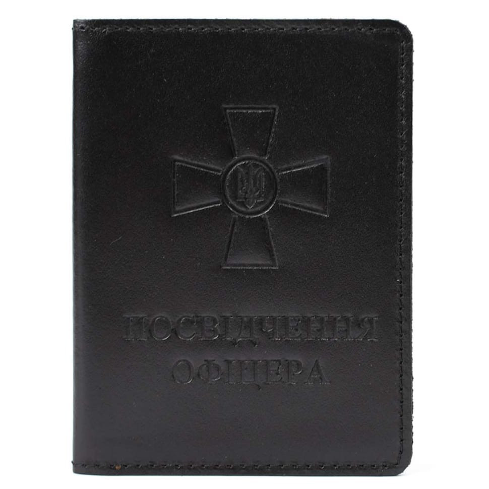 Кожаная обложка для удостовения офицера Limary Lim-3992GA черная — фото 1