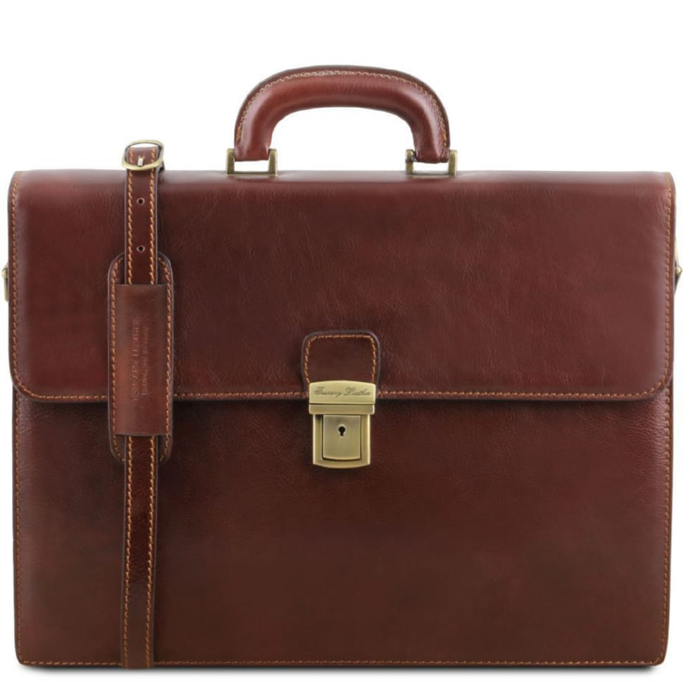 Кожаный портфель на два отделения для мужчин Tuscany Leather PARMA TL141350  (Коричневый)