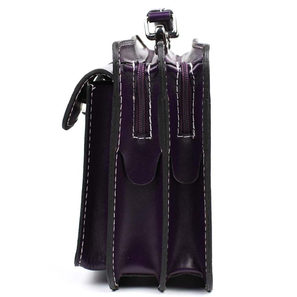 Женский кожаный портфель Firenze FR7007P сливовый — 4