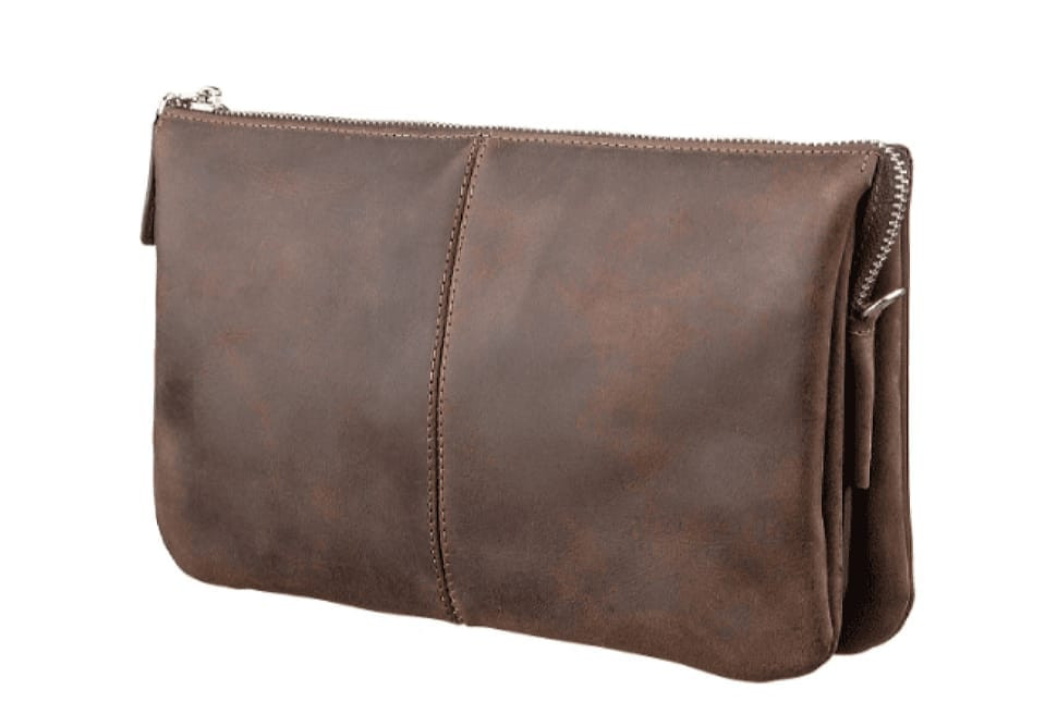 Барсетка мужская клатч, матовая кожа, шоколад Grande Pelle 705120 — 2