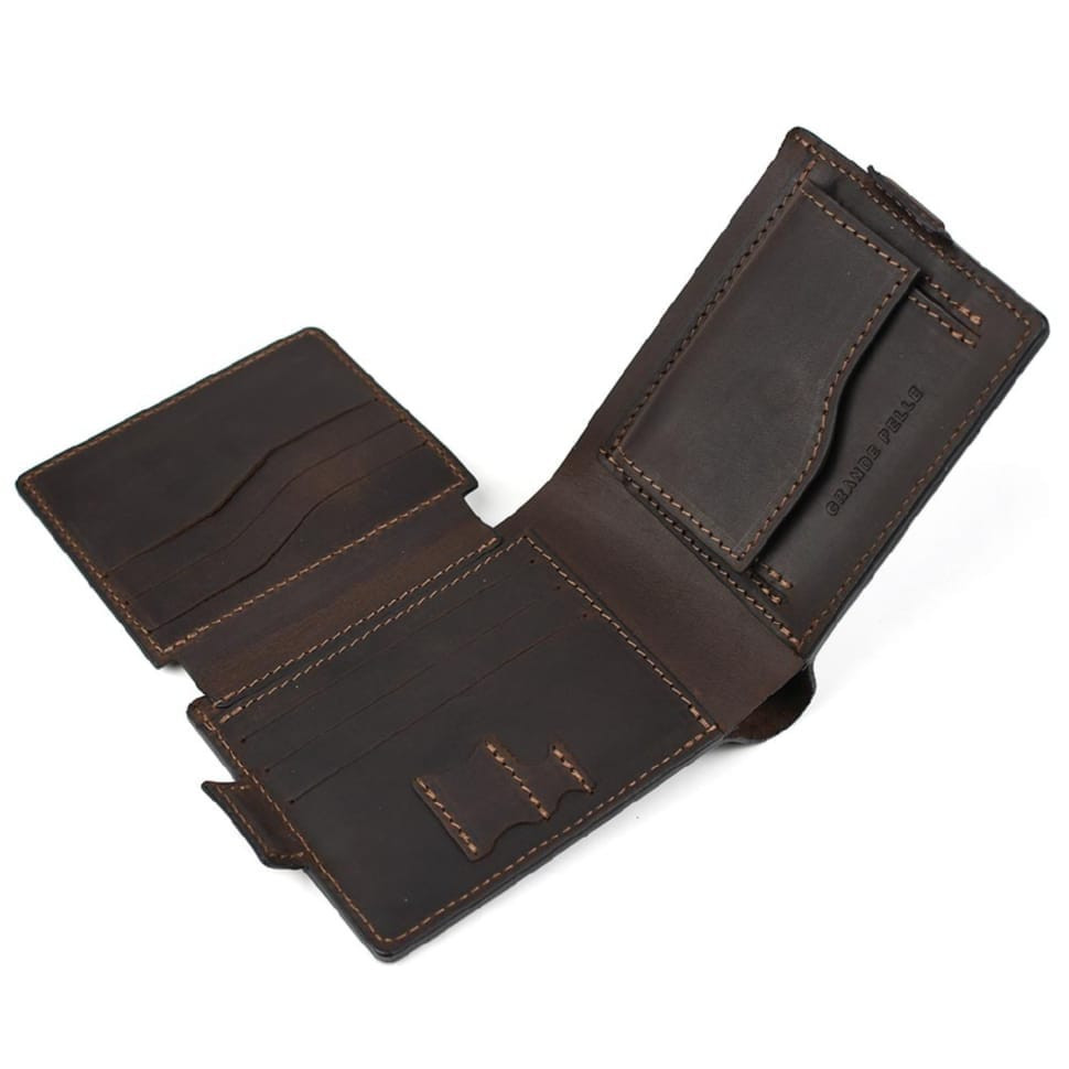 Кожаное портмоне Аmico Grande Pelle, коричневый крейзи хорс 515120 — 3