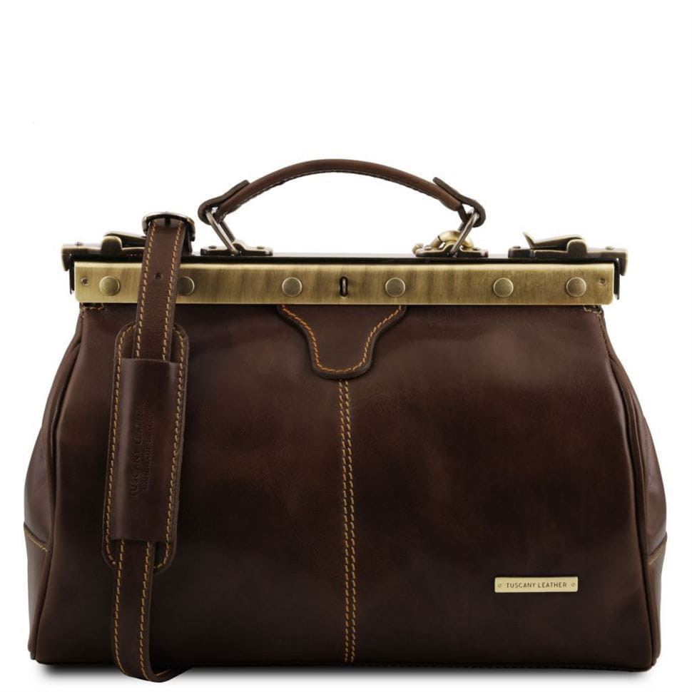 Кожаная сумка саквояж Tuscany Leather Michelangelo TL10038 (Темно-коричневый) — фото 1