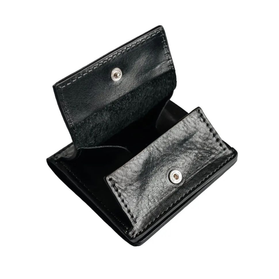 Мужское кожаное портмоне бифолд с монетницей Grande Pelle 528610 черное — 3