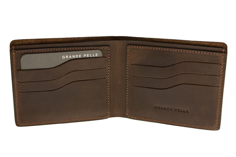 Портмоне мужское кожаное Onda коричневое Grande Pelle 507120 — 2