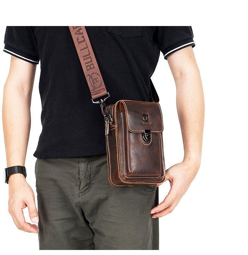 Напоясная сумка Bull T0075 из кожи Crazy Horse с ремешком — 4