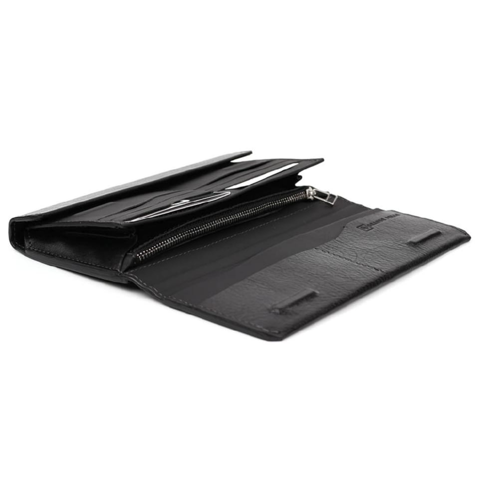 Кожаное портмоне глянцевая кожа черное Grande Pelle 552610 — 4