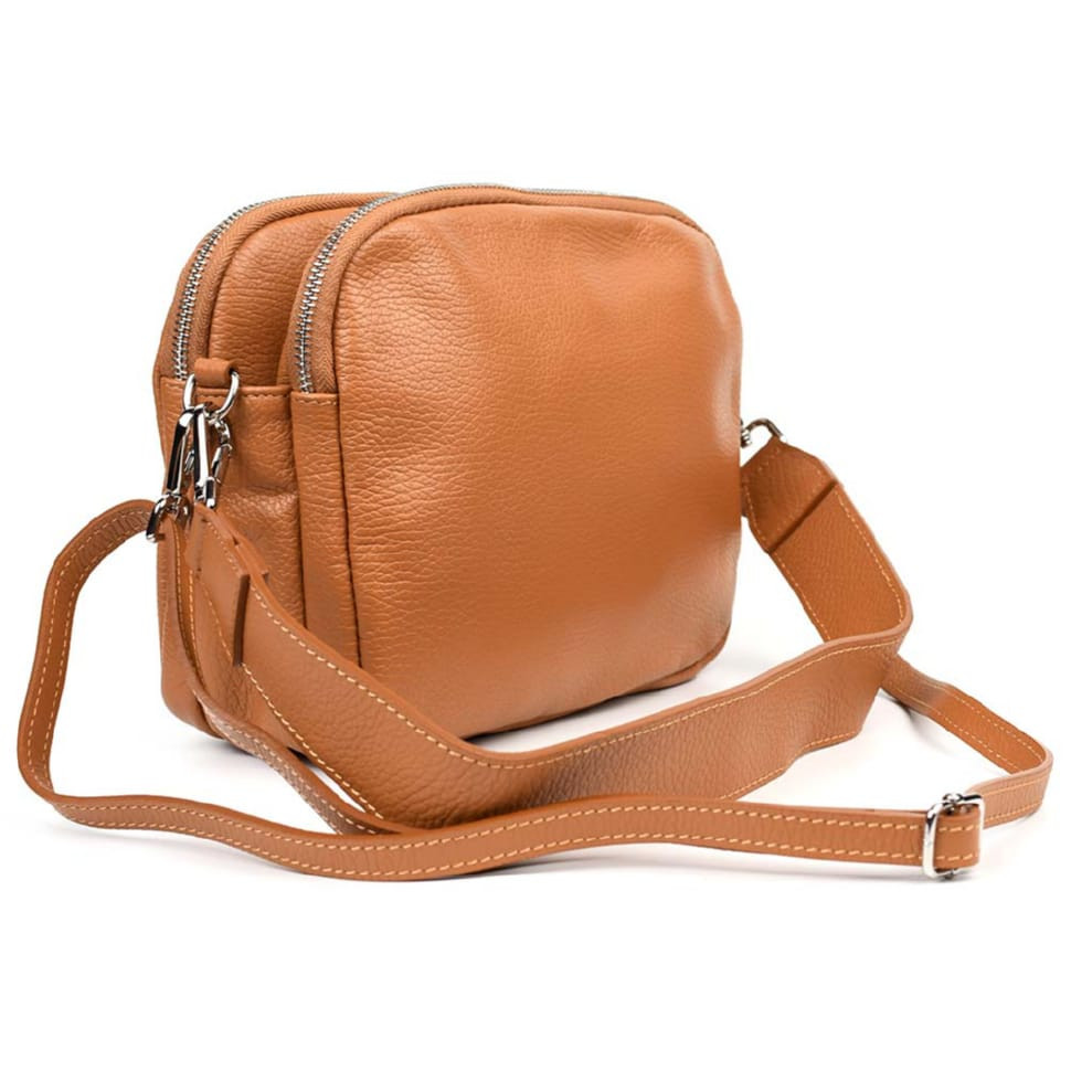 Кожаная женская сумка Virginia Conti Italy - VC02807cognac коньячная — 3