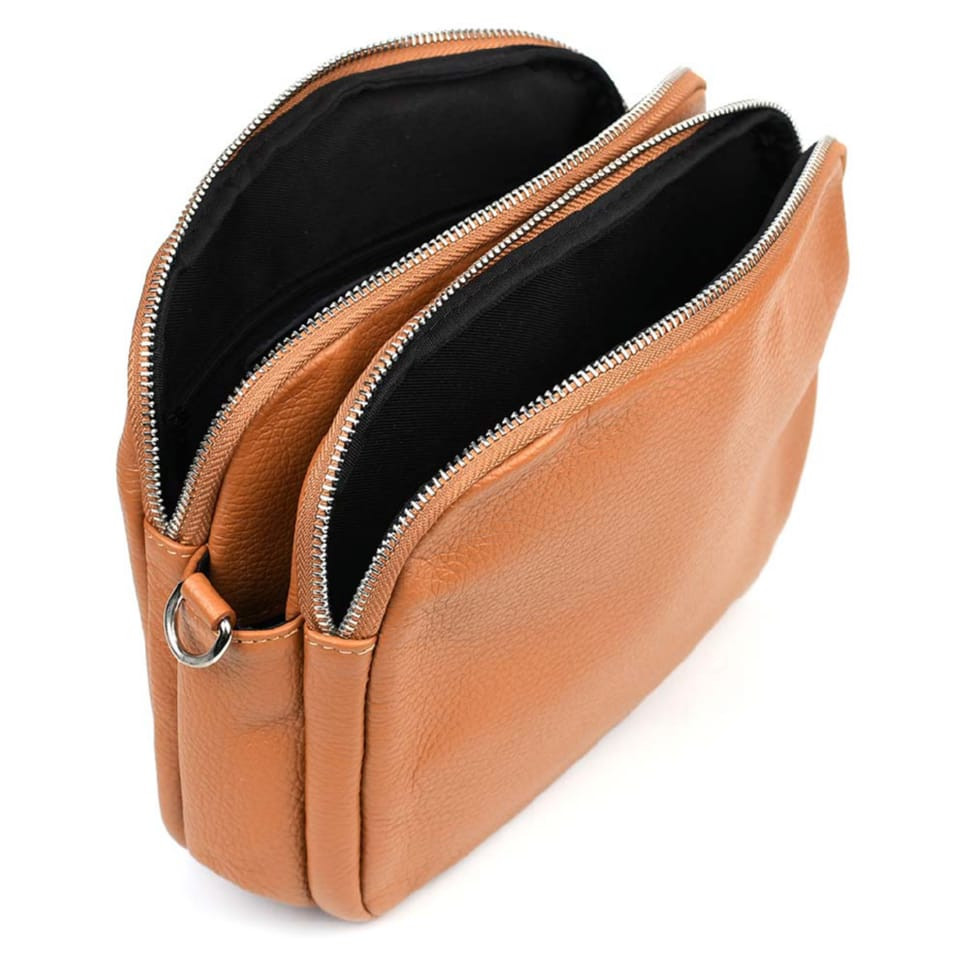 Кожаная женская сумка Virginia Conti Italy - VC02807cognac коньячная — 2