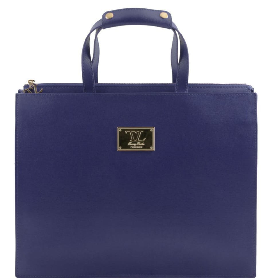 PALERMO - Женский кожаный портфель Tuscany Leather TL141369 (Темно-синий) — фото 1