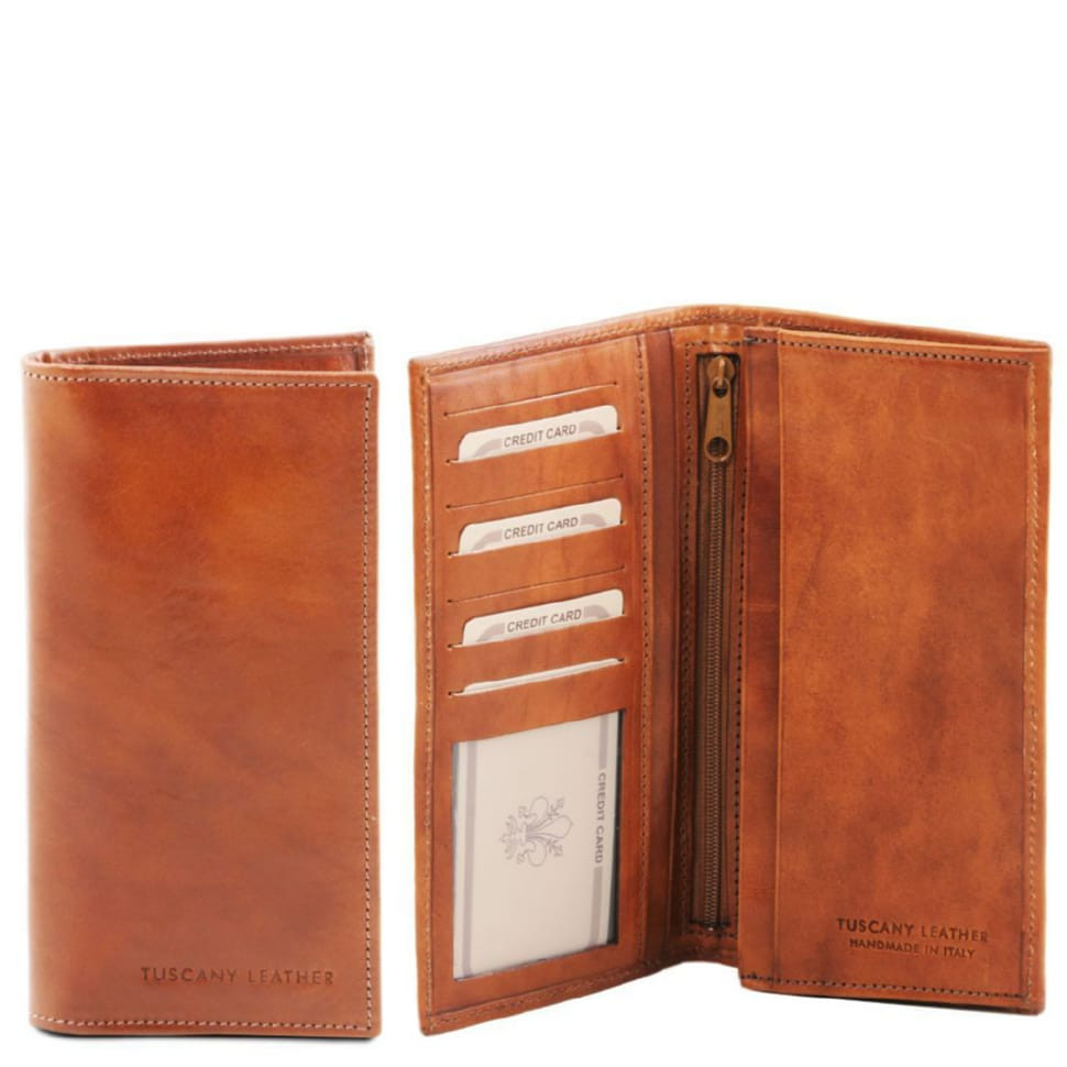 Мужской кожаный кошелек двойного сложения Tuscany Leather TL140777 (Мед) — фото 1