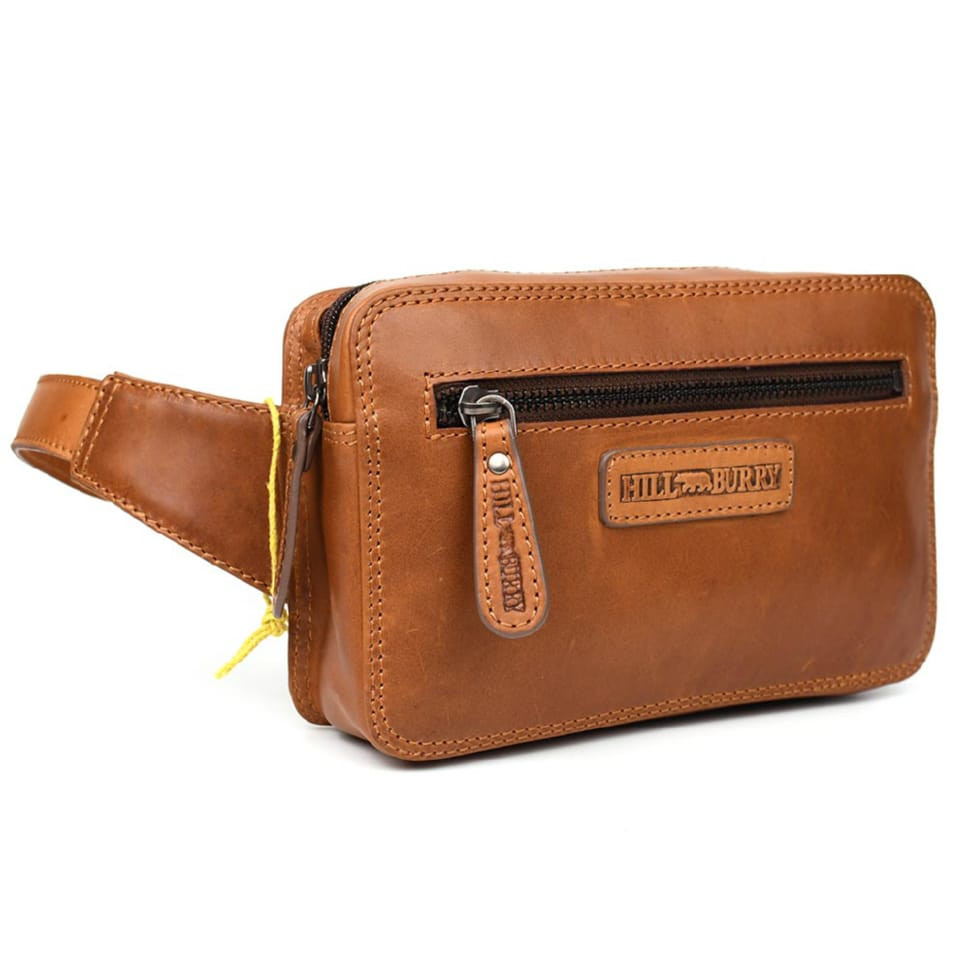 Поясная кожаная сумка (Германия) Hill Burry HB15095 рыжая — 2