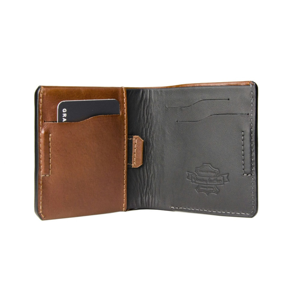 Кожаное портмоне Grande Pelle 550623 глянцевая кожа коньяк — 4