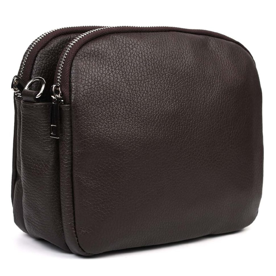 Кожаная женская сумка Virginia Conti Italy - VC02807brown коричневая — 3