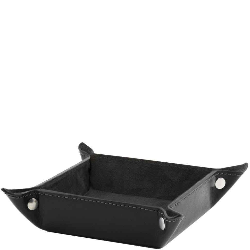 Эксклюзивный кожаный лоток для мелочей большая модель Tuscany TL141271 (Черный)