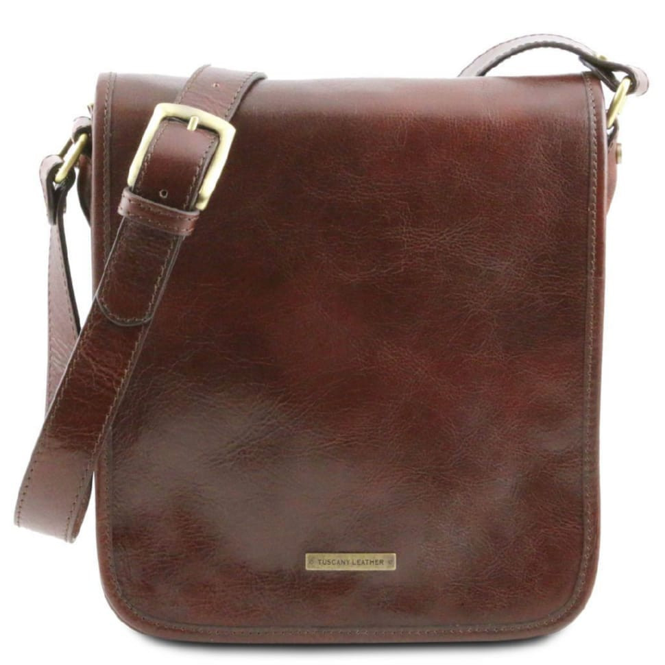 Мужской большой кожаный мессенджер Tuscany Leather Messenger TL141255 (Коричневый) — 2