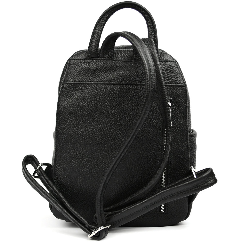 Кожаный женский рюкзак Virginia Conti Italy - VC3964fblack — 2