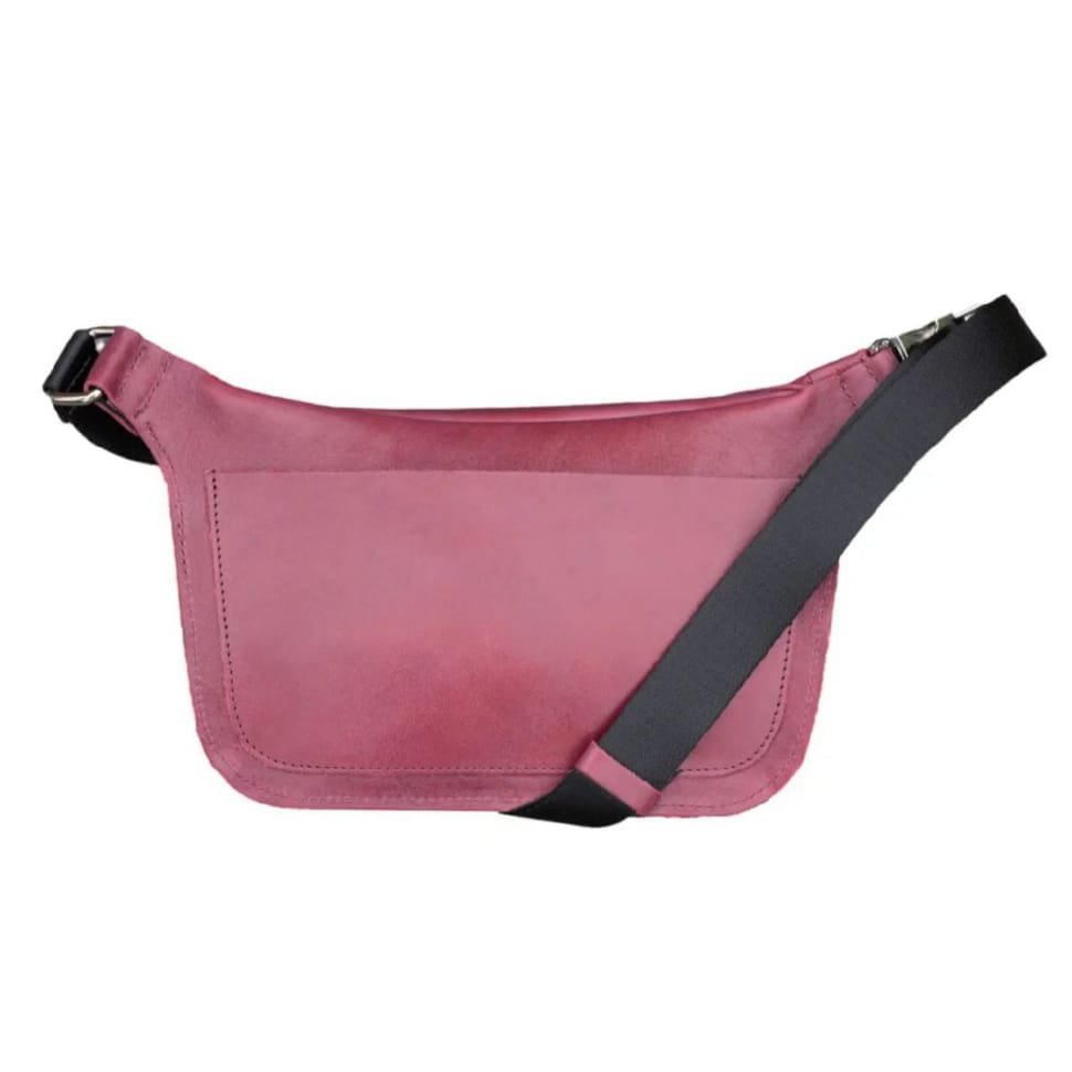 Кожаная напоясная сумка Grande Pelle 743661 бордовая — 3