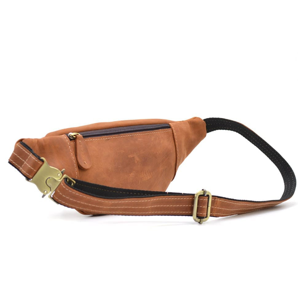 Поясная бананка кожаная LIMARY Lim-525RB светло-коричневая — 4