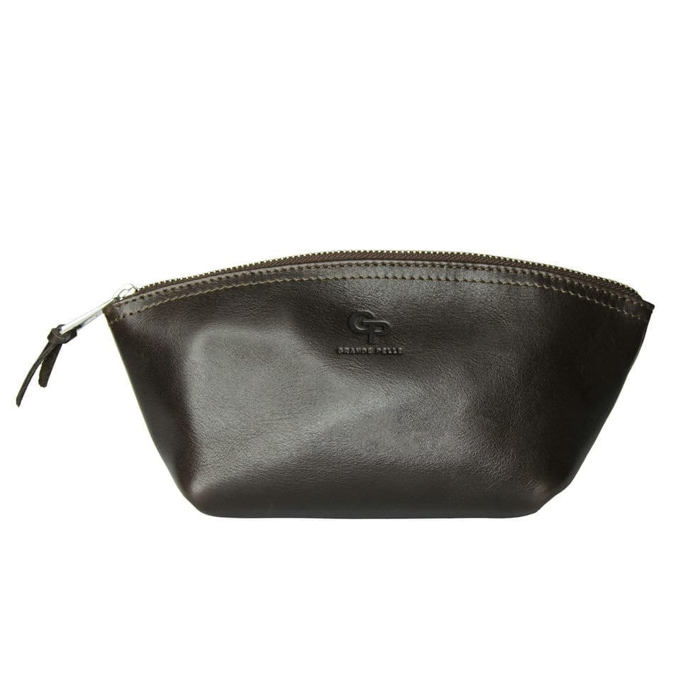 Косметичка Grande Pelle 805620 глянцевая кожа шоколад — 2