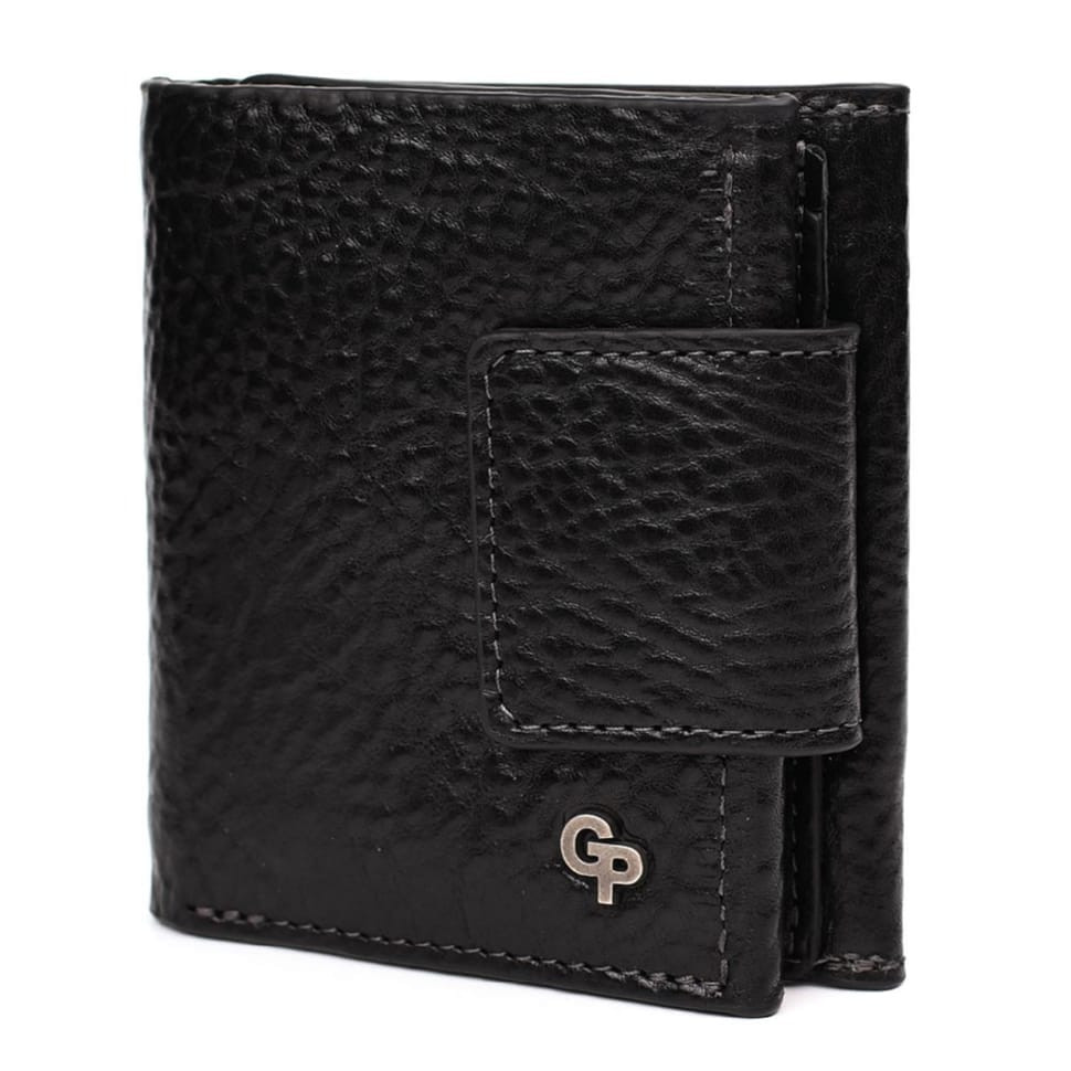 Небольшое мужское кожаное портмоне Grande Pelle 502410 черное — 3