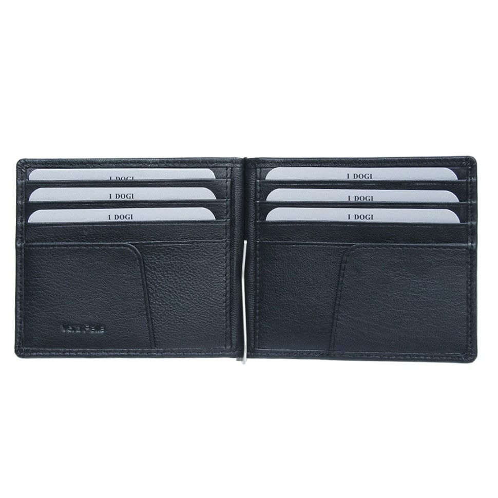 Зажим для купюр кожаный Cortina 5000 nero черный — 2