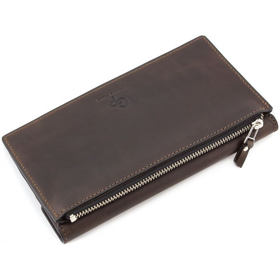 Портмоне кожаное Elegante, шоколад матовый Grande Pelle 514120 — 4