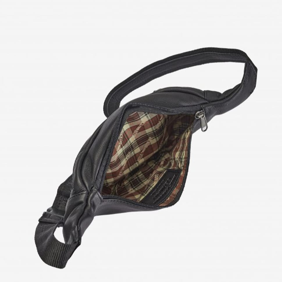 Поясная кожаная сумка черная Hill Burry HB3108A — 2
