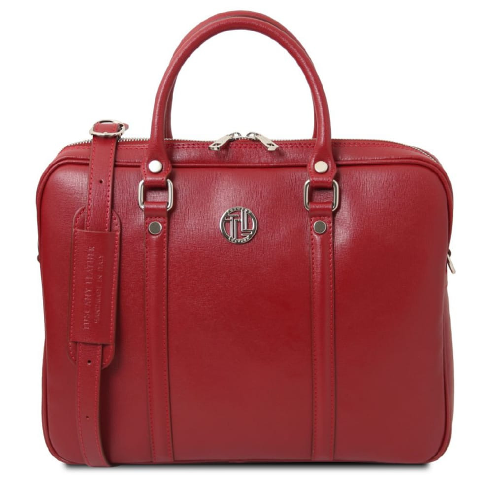 Экслюзивный портфель для ноутбука из сафьяновой кожи Prato Tuscany TL142453 (Красный)