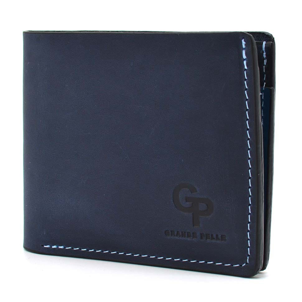 Портмоне Магнит, синий с голубым Grande Pelle 50517075 — 4