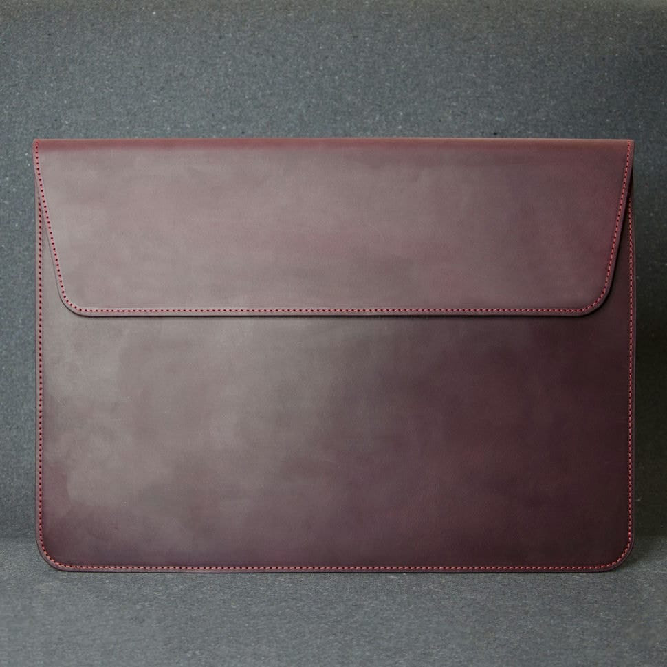 Кожаный чехол для MacBook 13', кожа Crazy Horse , бордо — фото 1