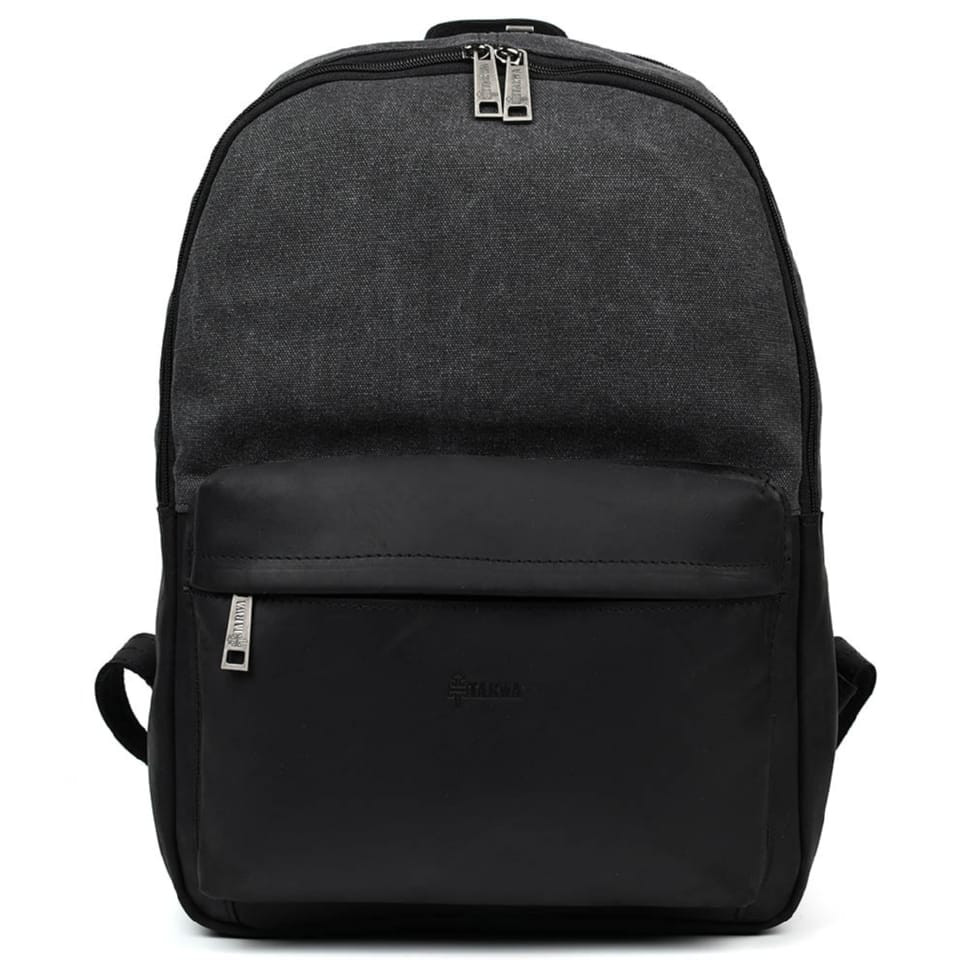 Рюкзак из лошадиной кожи и канваса серый TARWA RAG-7273-3md — 3