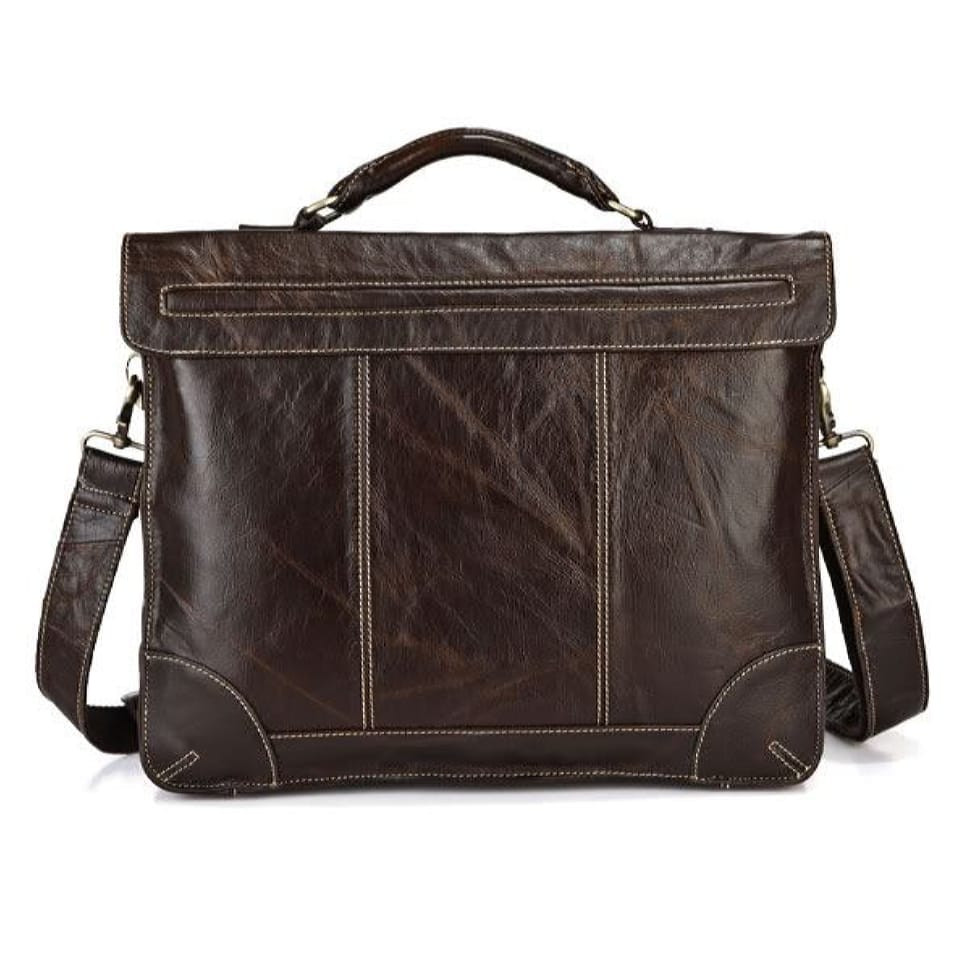Кожаный портфель мужской, бриф, slim-дизайн 7091Q John McDee — 3
