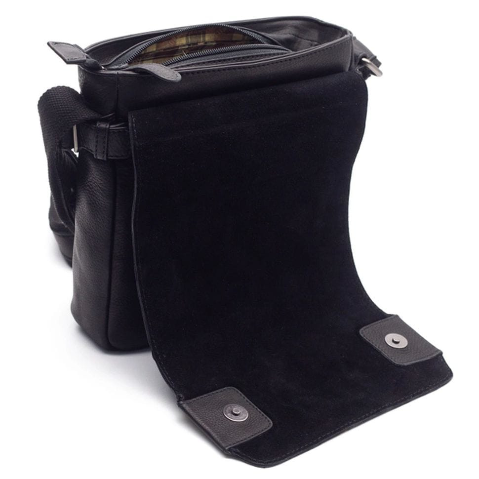 Мужская почтальонка из кожи HILL BURRY HB3200A черная — 2