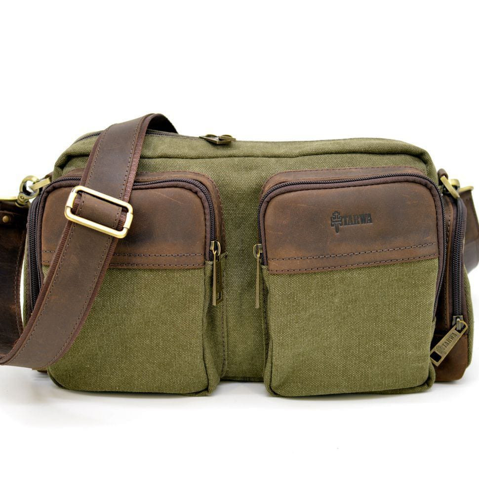 Сумка мужская микс парусины и кожи RH-3941-4lx TARWA — 2