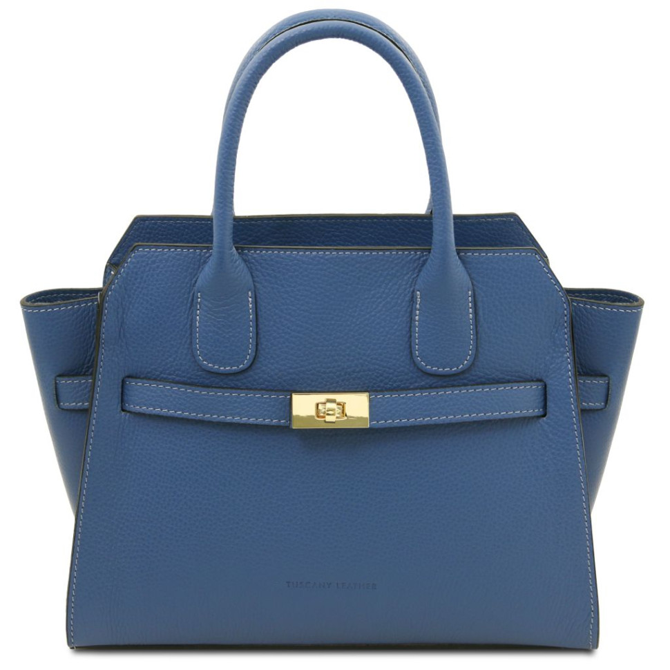 Итальянская женская кожаная сумка тоут Origami от Tuscany TL142507 (Denim)
