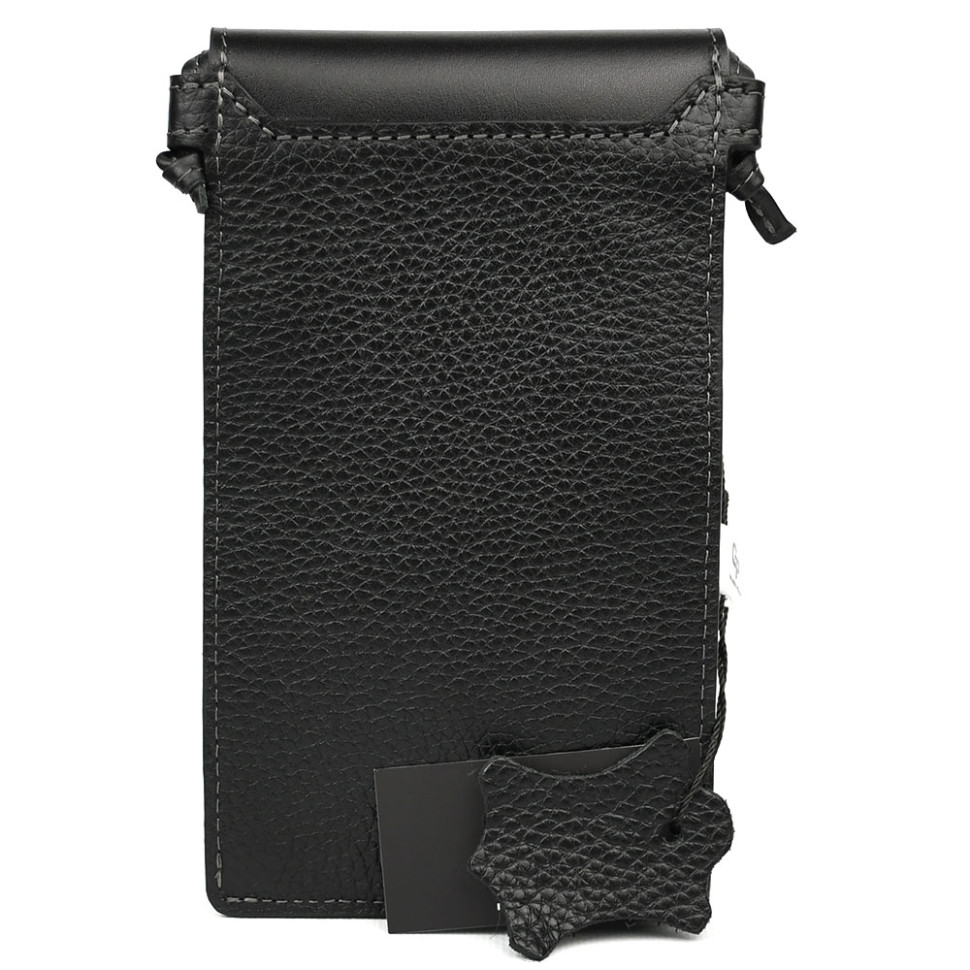 Мини сумка чехол для телефона, панч Grande Pelle 70371010 черная — 3