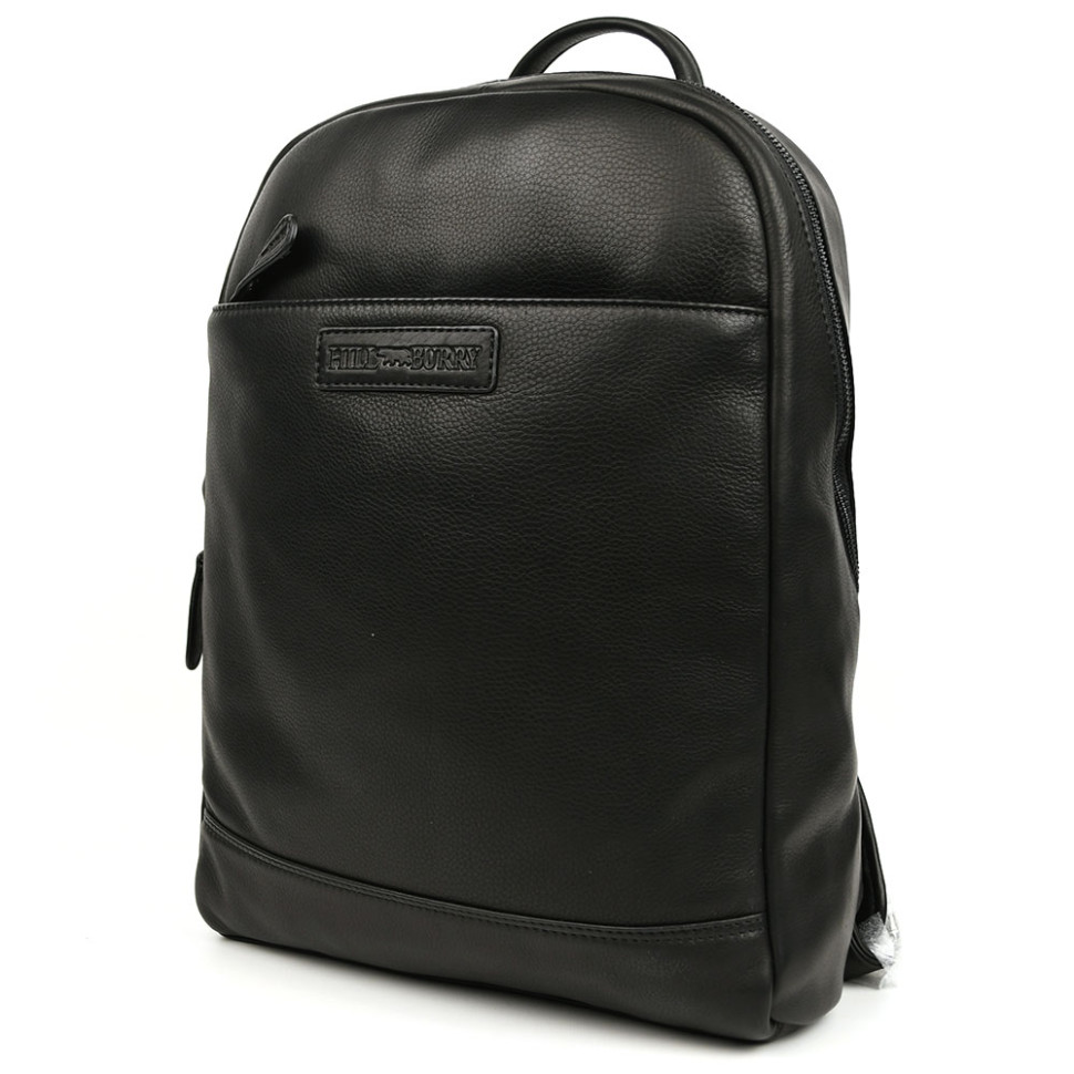 Городской кожаный рюкзак HILL BURRY HB15295A черный — 3