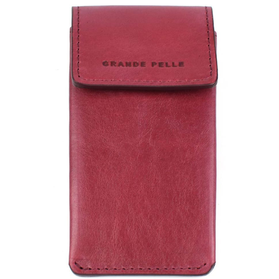 Ключница кожаная Grande Pelle 400661 бордовая глянцевая — 4