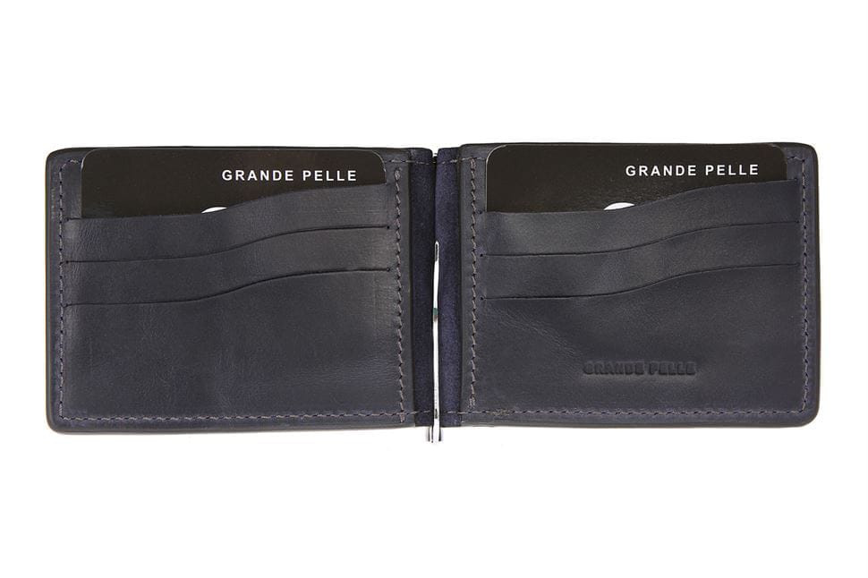 Зажим для купюр Grande Pelle 105670 ONDA, синий — 2