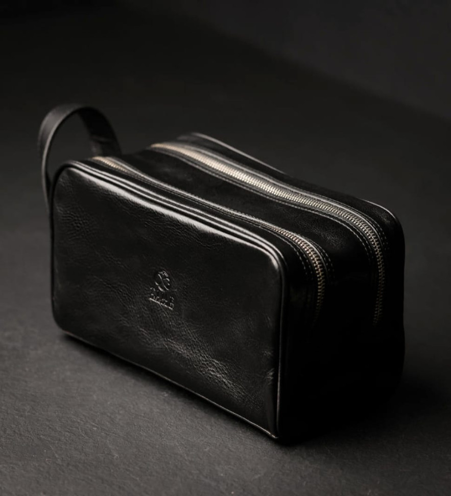 Женская кожаная косметичка Dopp Kit - All the Kings Men -  Черный цвет - Time Resistance 5228201W — 2