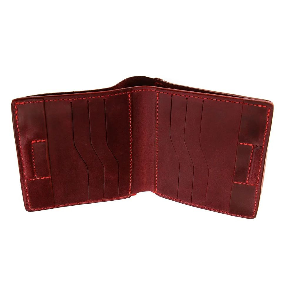Портмоне Lettera с монетницей, бордовое Grande Pelle 537161 — 4