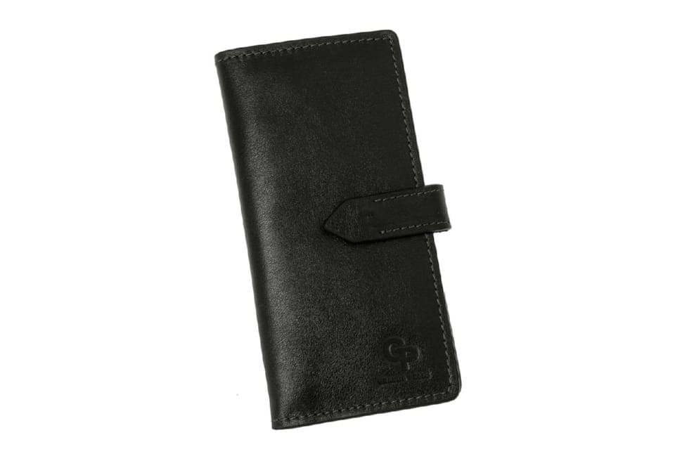 Длинное портмоне Grande Pelle 524610 глянцевая кожа черный — 3